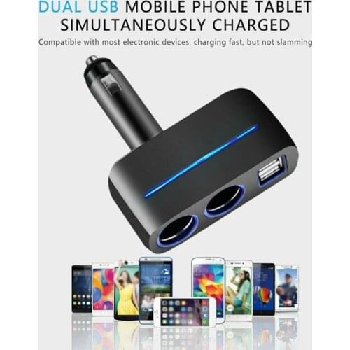 2 Way Splitter Charger Adapter Power Socket Cigarette Lighter High Quality