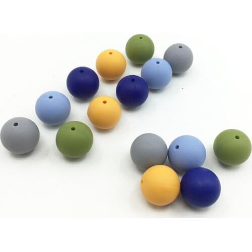 200PCS Baby Teether Silicone Beads 15mm DIY Pacifier Chain Bracelet BPA Free Silicone teether Baby Teething Necklace Accessories