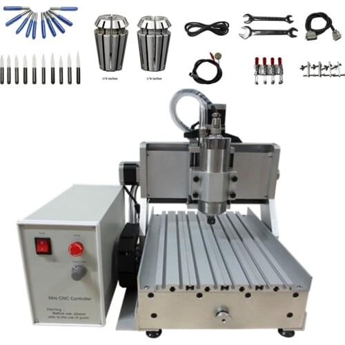 3 Axis Mini CNC Metal Cutting Machine 3020 800W VFD Water Cooling Spindle Router Engraver with Linit Switch USB port