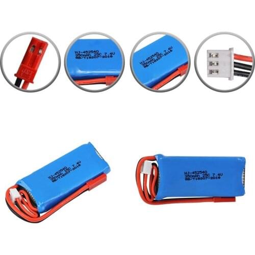 3pcs/lot 7.4V 350mAh 25C 2S Lipo Battery For MJX X401H X402H RC Mini Drone RC Helicopter Quadcopter Airplane