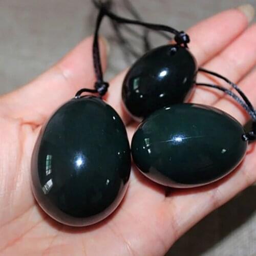 3pc Natural Nephrite Jade Yoni Egg Stone Eggs Crystal Kegel Exercise Vaginal Balls Vaginal Exerciser Pelvic Massage Quartz Ball