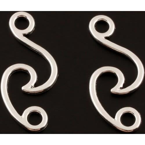 30Pcs Silver Color Ocean Sea Wave Connector Charms Beach Pendant Bracelet Anklets Necklaces Jewelry Wholesale 31x147mm A110