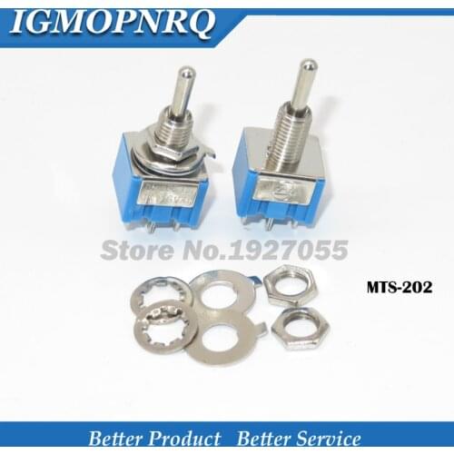 5pcs MTS-202 DPDT Switch 6A 125V AC 6-Pin - Toggle Switches 31*13*12mm For Switching Lights Motors new