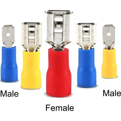 50Pcs 2.8mm 4.8mm 6.3mm Plug Spring Female Male Spade Cold Crimp Terminals Connector Electrical Wire Connectors Set