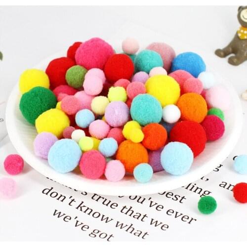 8/10/15/20/25/30mm Mini Fluffy Pompoms Mixed Color Soft Pom Pom Balls DIY Toys Craft Wedding Home Decoration Supplies 32-500pcs