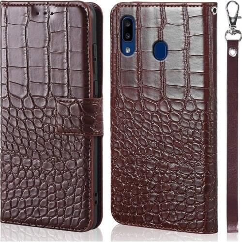 For Samsung Galaxy A20e A202F Case Crocodile texture leather flip Case For Samsung Galaxy A20e Cover Case with card slot