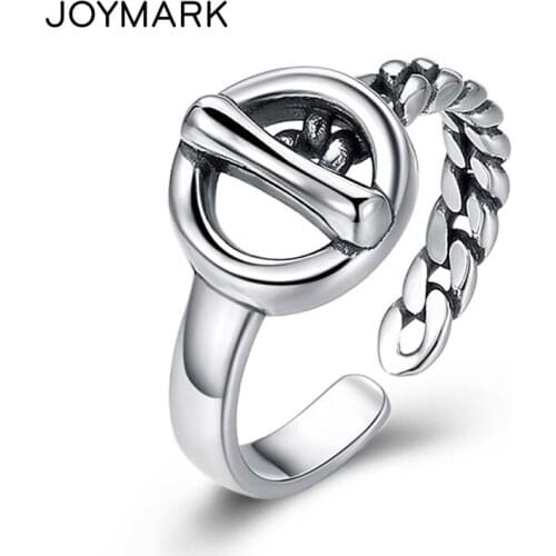 925 Sterling Silver Index Finger Ring Toggle Clasp Design Resizable Rings For Women Silver Jewelry New Year Gift TSR166