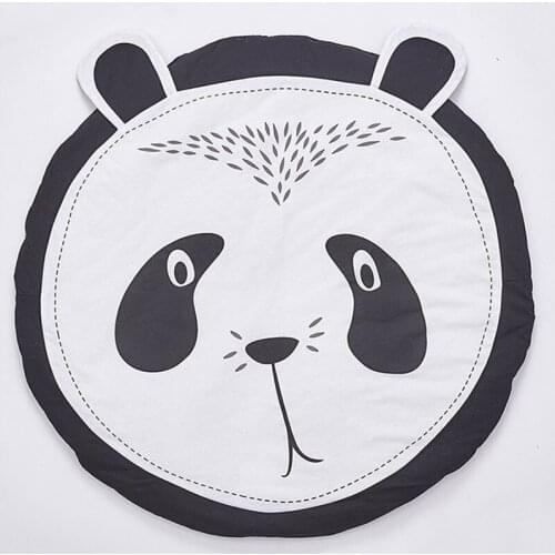 Cotton Children Crawling Carpet Round Animal Print Rugs Child Room Soft Floor Mat Blanket Lion Panda Printed Carpets Decor Rug