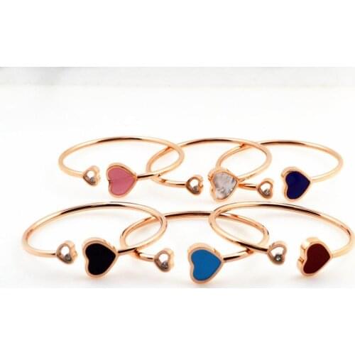 Loving-Heart Shell Bangle Titanium Steel rose gold high Quality Bracelet&Bangle Jewelry