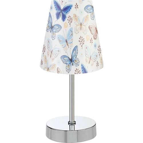 Bysay Sun Metal Floor Standing Lamp Shade Table Lamp Chrome Blue Butterfly
