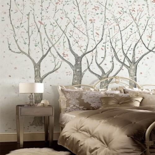 3D Retro Abstract Tree Wallpapers Photo Hand Painting Mural European Wall Paper Rolls Bedroom papel de parede para quarto rolo