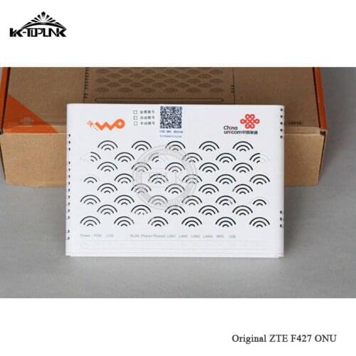 New ZXHN ZTE F427 EPON ONU/ONT Router With 4FE+2TEL+1USB+WIFI Ports English Interface SC/UPC Connector With China Union Logo