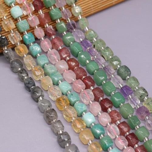 New Style Natural Stone Beads Faceted Isolation Bead Rose Quartz/Amethyst/Amazonite For Jewelry Making DIY Necklace Accessory