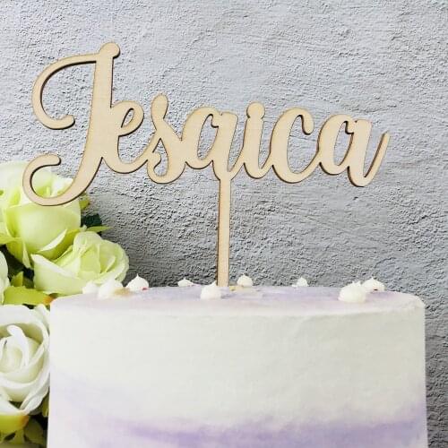 Personalized Name wooden Cake Topper,Custom Gifts Baby Childrens Happy Birthday Cake Topper,Birthday Cake Topper Party Decor