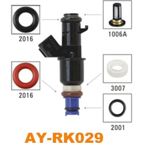 40sets auto part fuel injector repair kit & service kit for filter nylon spacer rubber seal oring for honda injector(AY-RK029)