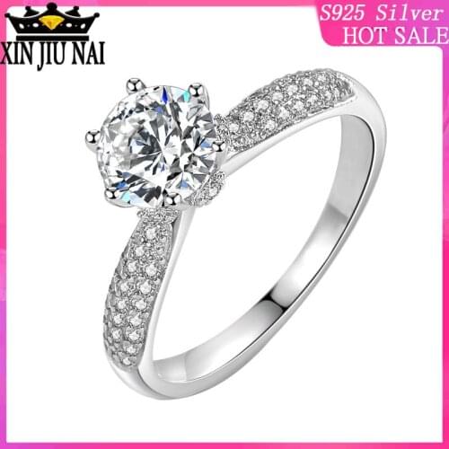 S925 sterling silver light luxury six-claw petal femalewedding anniversary Elegant classical flower bud proposal diamond ring
