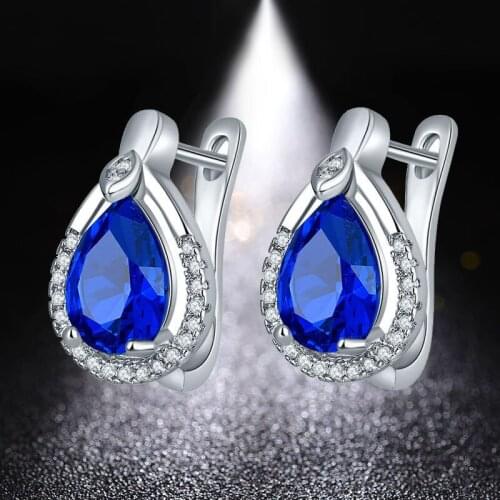 HUAMI Buckle Earrings Fashion Jewelry Bijoux Femme 7 Color Zircon Stone Hot Selling Wholesale Drop Earring for Women Gift Friend