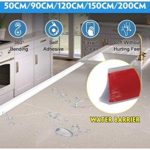 Silicon Bathroom Water Stopper Self-adhesive Bendable Water retaining Sealing strip Shower Threshold Water shower dam Barrier