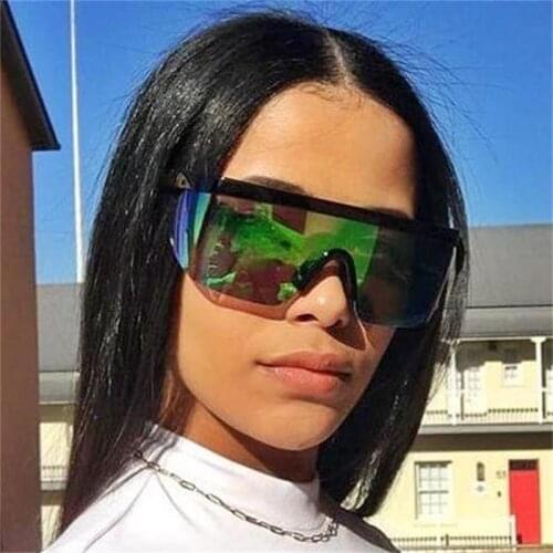Oversized Colorful Mirror Sunglasses Men Outdoor Shield Lens Fashon Sun Glasses Women Big Square Shades Vintage Glasses UV400