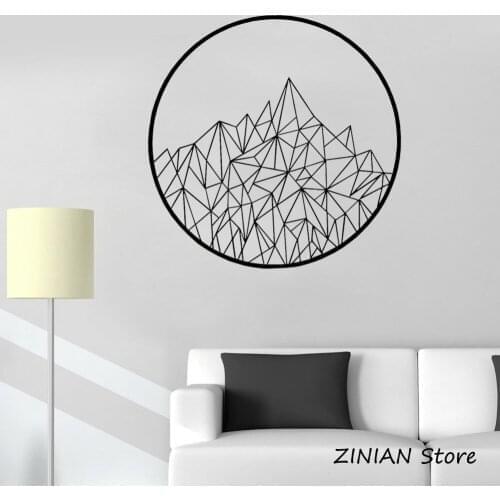 Modern Geometric Wall Decal Mountain Removable Vinyl Wall Sticker Home Decor Living Room Bedroom Art Decorate Wallpaper Z122
