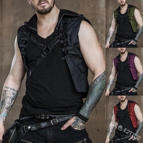 Halloween Medieval Vest Man Renaissance Steampunk Tops Gentleman Coat Retro Gothic Slim Viking Knight Waistcoat S-XXXL XXL XL