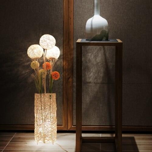 Japanese Yamato style LED Floor lamp bedroom tatami study room rattan Modern floor lamp 90-260V