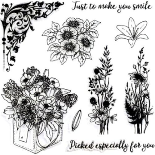 Fresh Flowers Clear Transparent Stamp Seal For DIY Scrapbooking Rubber Stamp Card Making Album Decoroation Crafts