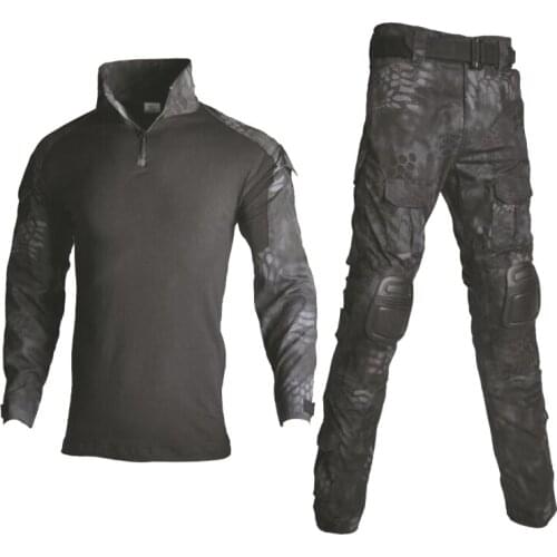 HAN WILD Outdoor Airsoft Paintball Clothing Military Tactical Combat Camouflage Shirts Cargo Pants Suits With Knee Elbow Pads