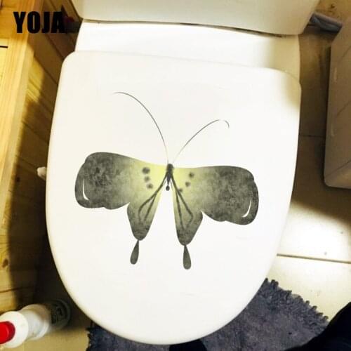 YOJA 22.1X20.4CM Classical Art Cartoon Wall Sticker Home Room Decor Flying Butterfly Toilet Seat Decals T1-2198