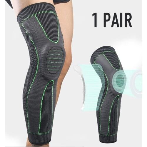 YYTZM Ship From USA Elasticity Long Knee Protector Brace Leg Sleeve Calf Knee Support Brace Protector Leg Warm Sports Kneepads
