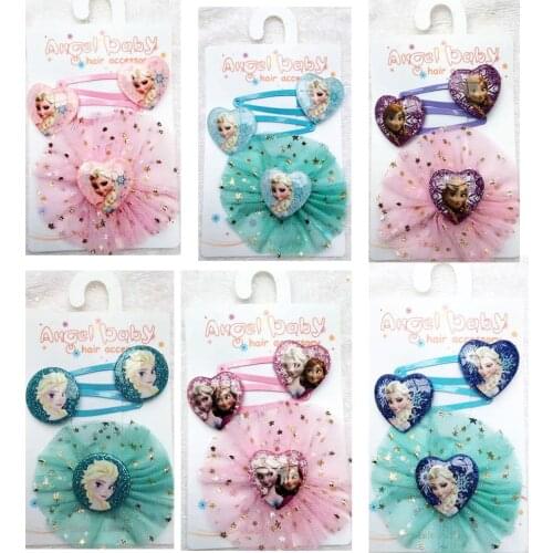 Frozen 2 Elsa Queen BB Hairpin Cute Hair Accessories Cartoon Resin Headdress Children Cosplay Party Hair Clips Gifts For Girls