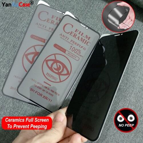 10Pcs Ceramics Antispy Protective Film For iPhone 12 Pro Max Screen Protector iPhone 11 X XS XR 7 8 6 Plus SE Privacy Soft Glass