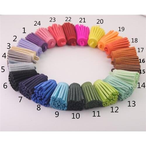 10pcs/lot 19colors Faux Suede Tassel Charm Pendant DIY Necklace Bracelet Bangle Findings Jewelry Accessories