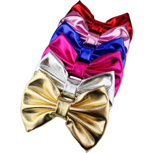10pcs/lot Bow Hair Clips 5'' Big Messy Metallic Glitter For Children And Kids Hair bows Little Girls Headbands Hair Accessories