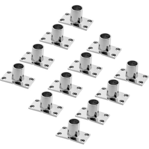 12x Boat Hand Rail Fitting 90 Deg 1"/25mm Stanchion Base Marine