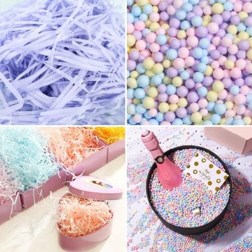 20/50/100g Colorful Paper Raffia Shredded Confetti Color Mix Foam Balls Mini Beads DIY Filler Gift Box Packing Fillers Supplies