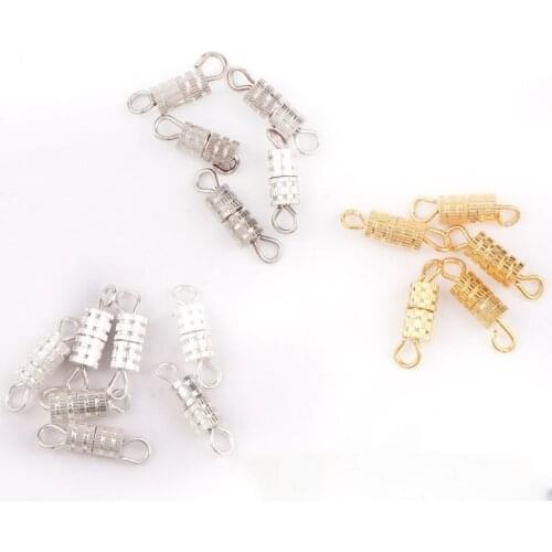 20 Pcs/set Spiral Necklace Bracelet Clasp Connector Screw Tightening Buckle 4 * 14mm Handmade Material Ornament Accessories