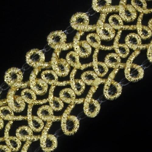 20yard Gold Metallic Ribbon Braided Lace Trim Applique Tape Trimming cinta costura Sewing Accessories for DIY Craft T1524