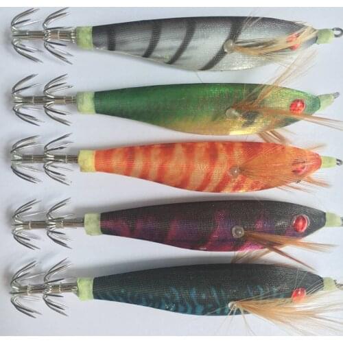 25Pcs Fishing Lure Squid Hook Jigs Octopus Cuttlefish Shrimp Baits 3D Eyes Luminous Lures