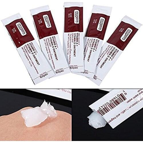 50Pcs Independent Packet AD Tattoo Repair Cream Vitamin Ointment For Repairing Eyebrows Body After Tattoo Sterile Safe Permanent