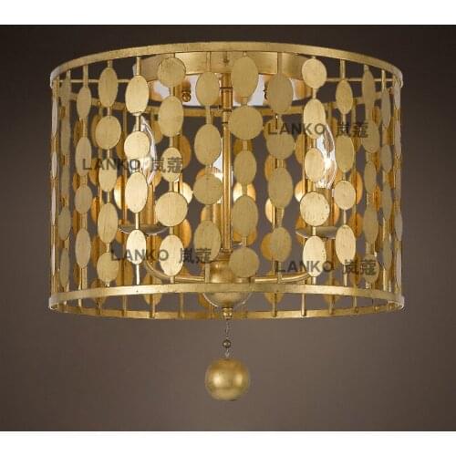 American old-fashioned ceiling lamp Retro simple bedroom study industrial wind metal personality creative lamp