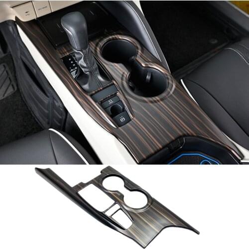 Car Interior Peach Wood Decoration Sticker Center Console Gear Shift Box Panel Cover Trim For TOYOTA CAMRY 2018-2020 Panel Frame