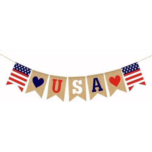 Independence Day Banner Banners Flag 13*18*250cm 110g/set Decor 13x18x250cm Oxford Cloth Linen Festival Supplies