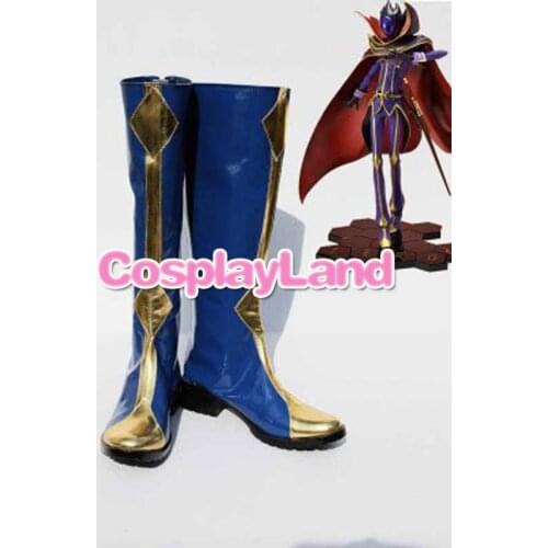 Code Geass Lelouch Zero Blue Cosplay Boots Shoes Anime Party Cosplay Show Boots Custom Made for Adult Men Shoes