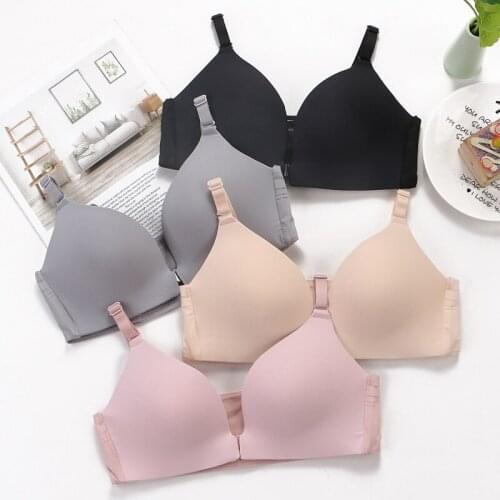 Girl Fashion Sexy Bra Thin Bras For Women Lingerie Front Buckle One Piece Seamless Wire Free Push Up Bra Beautiful Back Bralette