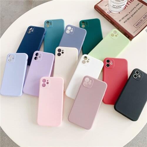 Color soft Case For iphone 12 pro max case for iphone 11 pro max XS MAX 6S 7 8 plus XS MAX X XR SE2 12MINI Case Silicone Cover