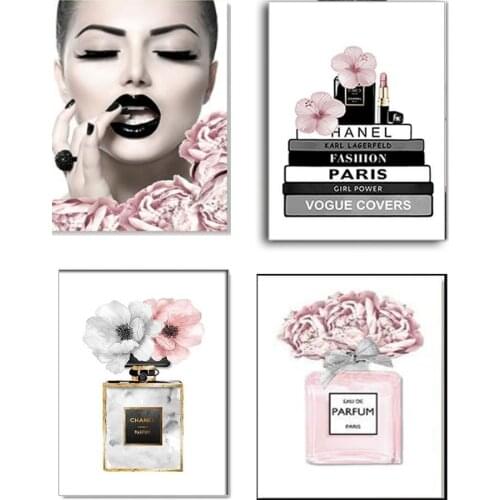 Flower Perfume Bottle Fashion Book Diamond Painting Makeup Diamond Embroidery Art Picture Modern Girl Woman Room Decoration