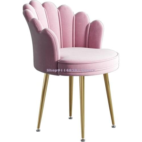 Girls Cute Bedroom Stool Nordic Ins Net Red Anchor Makeup Chair Dressing Chair Home Back Dining Chair