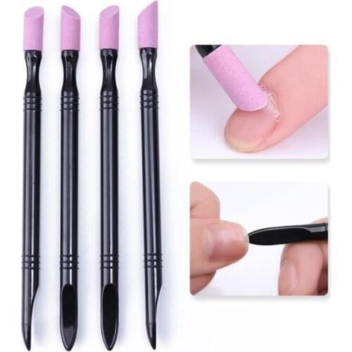 1pcs/5pcs Double-End Quartz Nail Cuticle Remover Dead Skin Pusher Trimmer Manicure Grinding Rods Nail Art Files Accessories