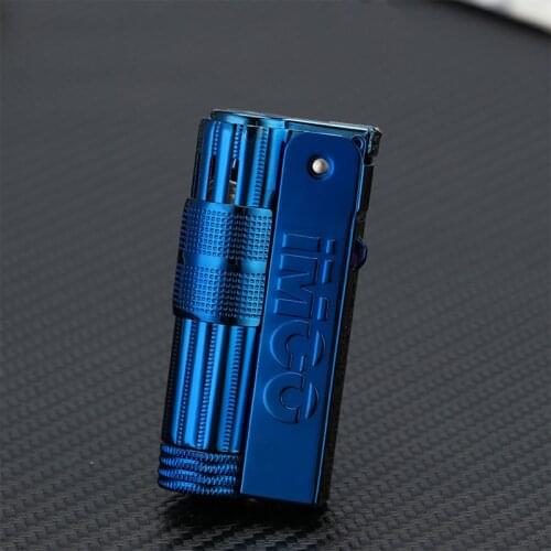 IMCO Love Cool Nostalgic Retro Kerosene Lighter Austrian Blue Ice Metal Windproof Lighter Mens Gadgets Smoking Accessories